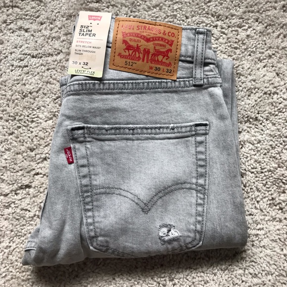 Levi’s 512 Slim Taper Flex Men’s Jeans [30x32] Midnight Plane Grey - Picture 4 of 9